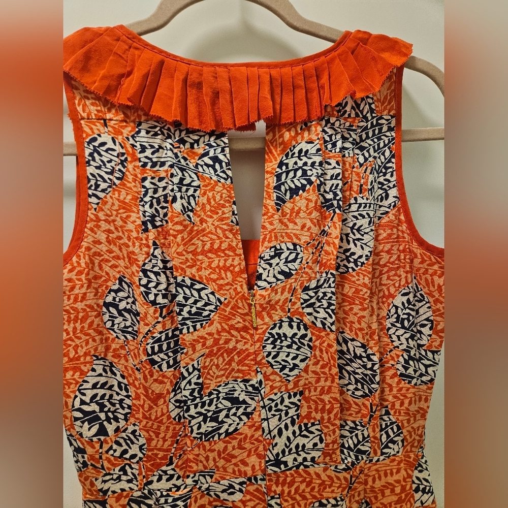 Tory Burch Janetta Silk Ruffle Pleated Dress,Mermaid Hem Size 0 - Picture 5 of 11